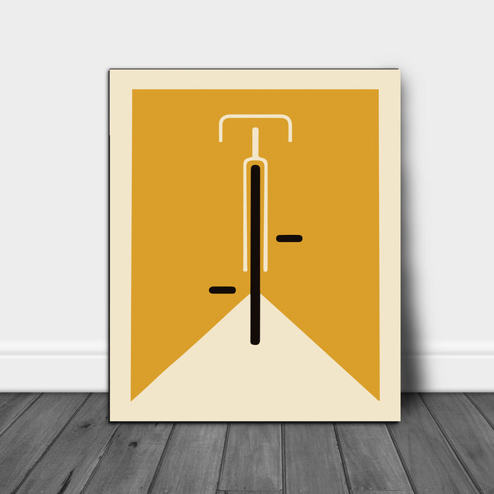 Yellow Bike Cycling Art Print