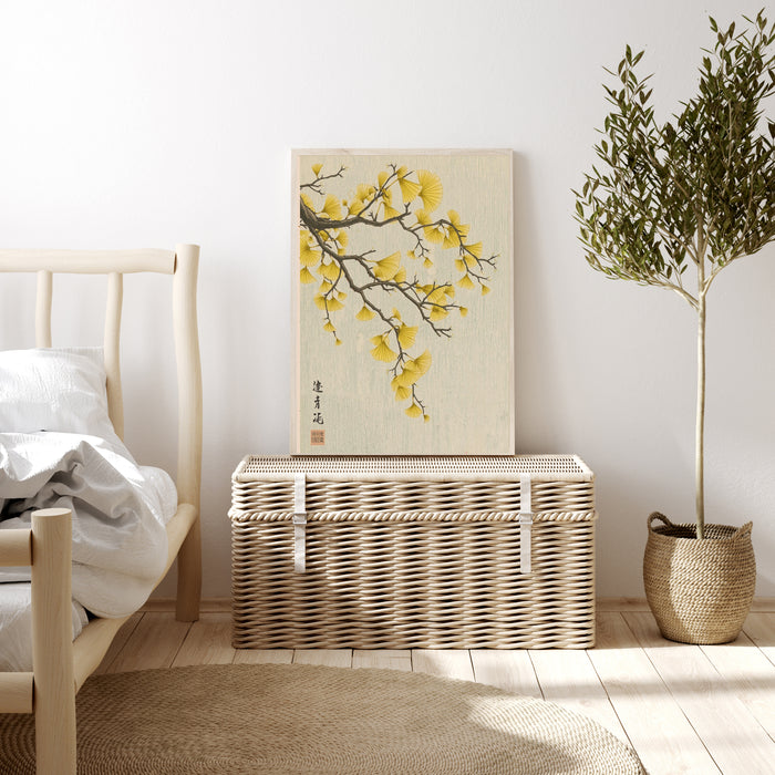 Japanese Yellow Flower Vintage Art Print