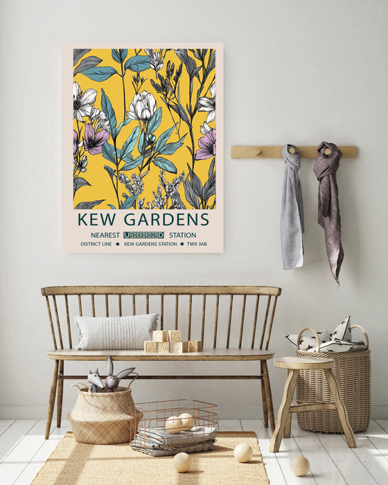 Kew Gardens's Botanical Yellow Floral Art Print