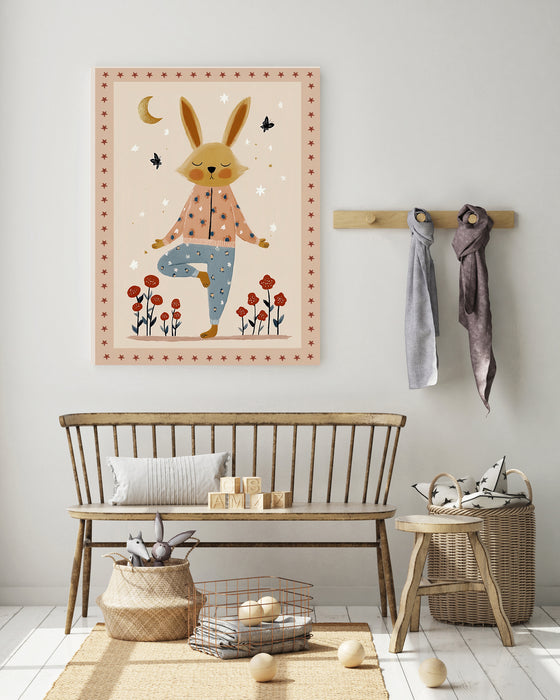 Yoga Rabbit Nursery Art Print