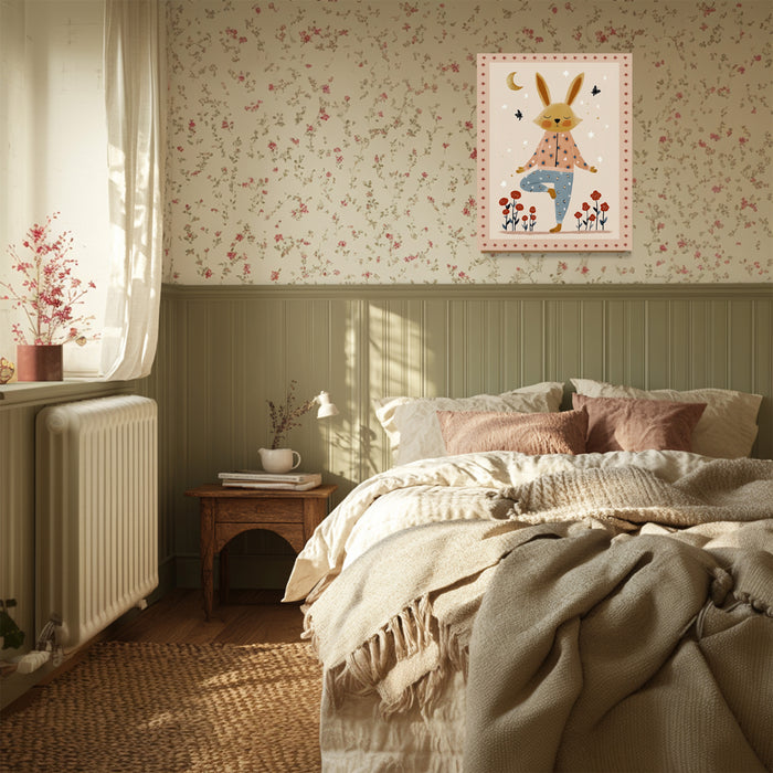 Yoga Rabbit Nursery Art Print