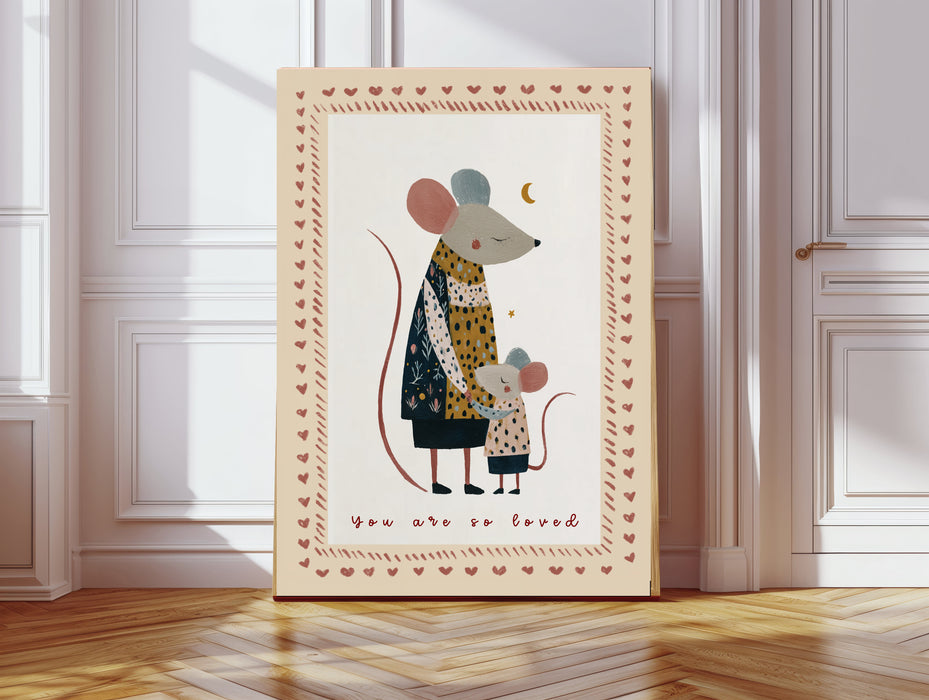 Mummy Mouse "you are loved' Book Nursery Art Print
