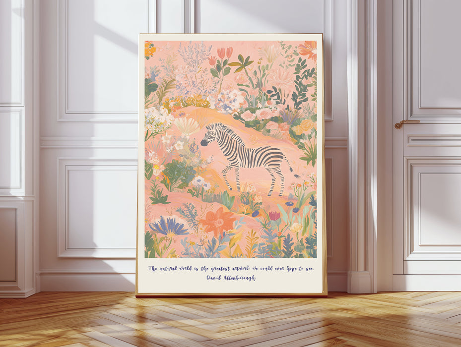 David Attenborough Zebra Quote Art Print