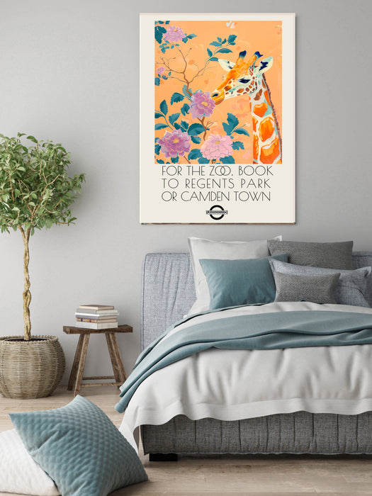 London Zoo Giraffe Art Print