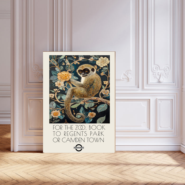 London Zoo Monkey Art Print