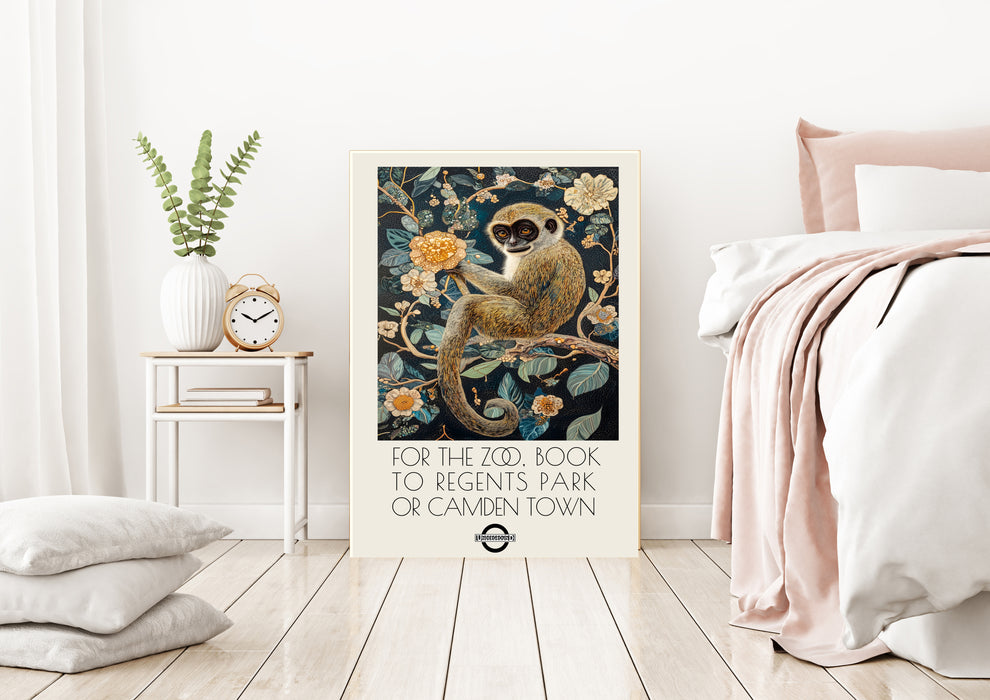 London Zoo Monkey Art Print