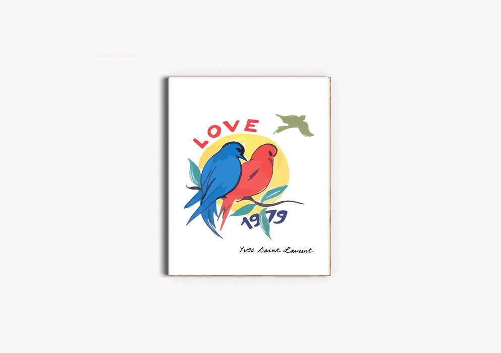 Yves Saint Laurent 1979 Bird Love Art Print