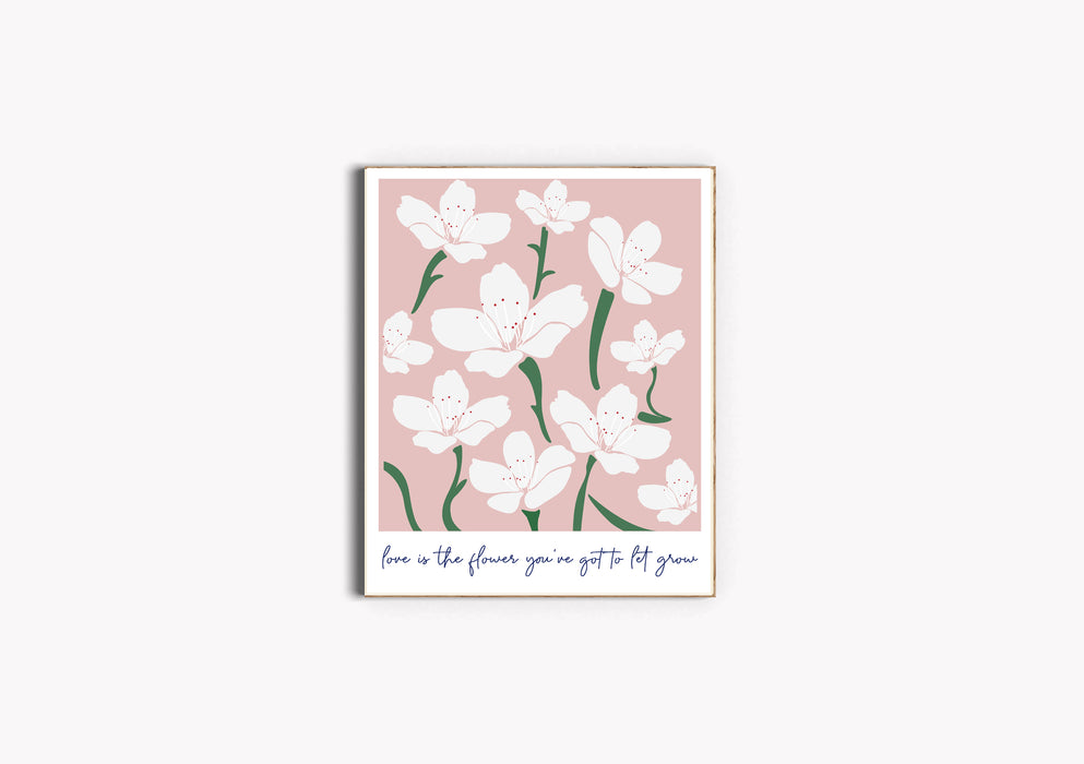 Flower Qoute Print Pink
