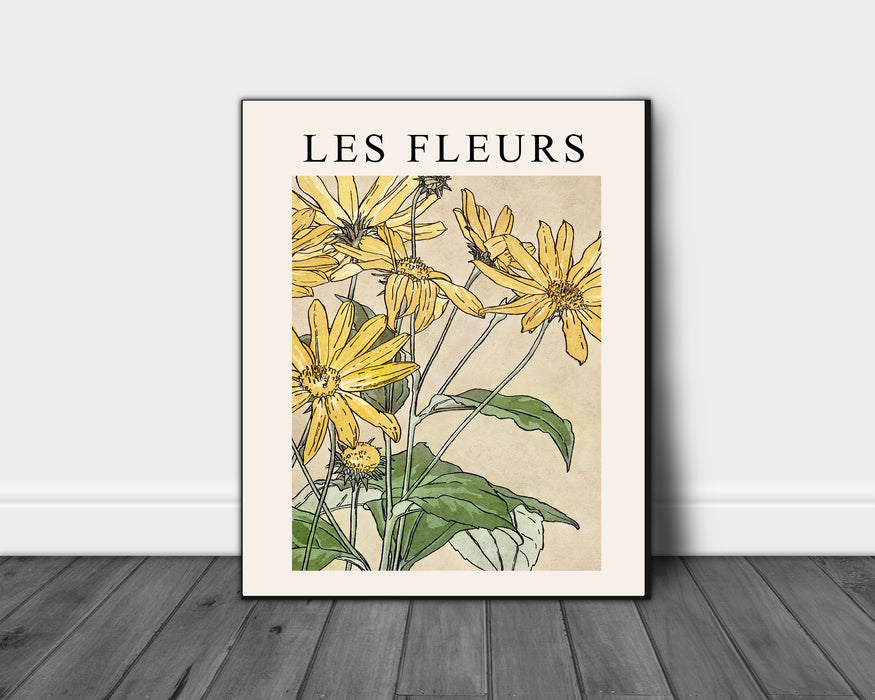 Vintage Yellow Flower Print
