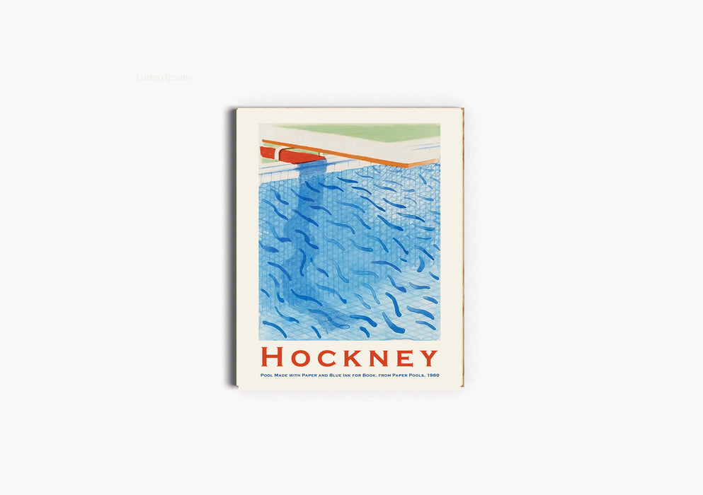 David Hockney Print Pool made with paper and blue ink