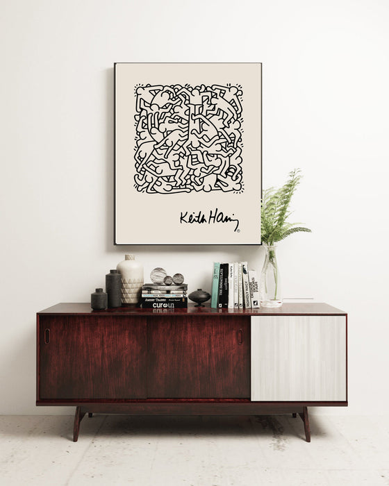 Keith Haring Black and White Print