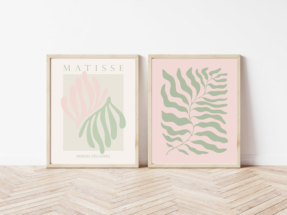 Gallery Wall Sets Matisee Floral Pink, Green Prints