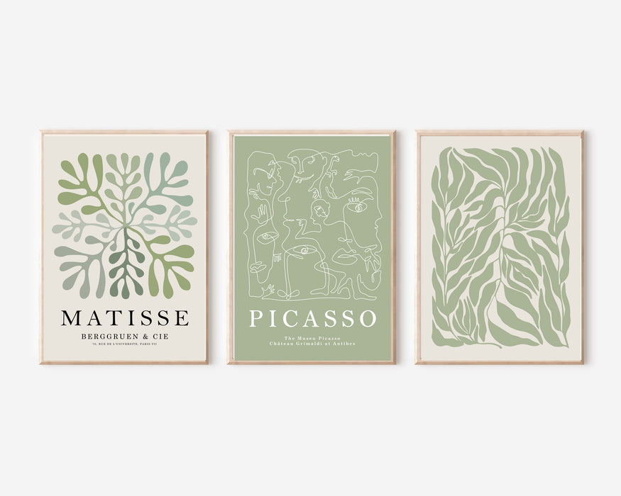 Gallery Wall Sets Green Matisse Picasso Prints