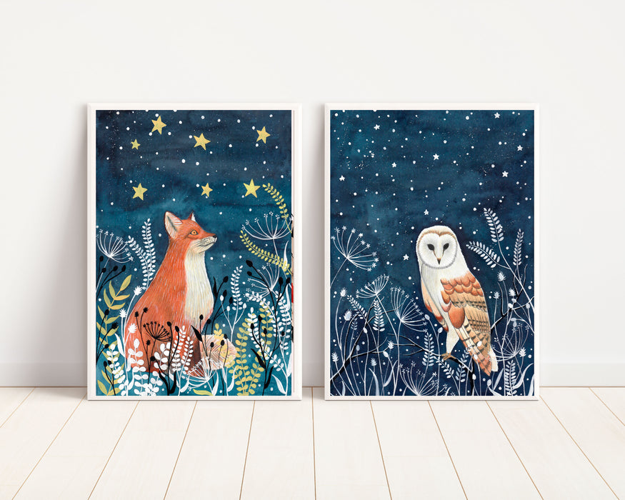 Fox and Owl Gallery Wall Sets