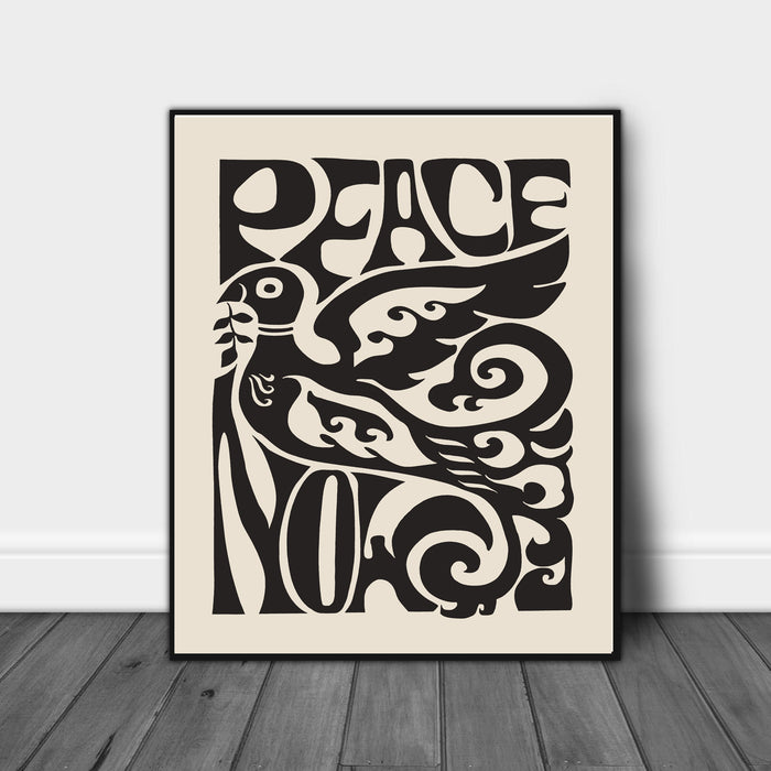 Vintage Peace Dove Mid Century Art Print