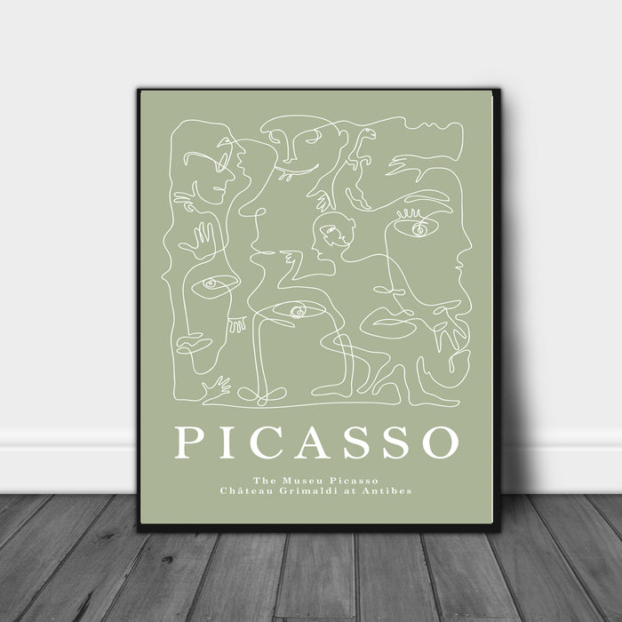 Picasso Green Faces Print