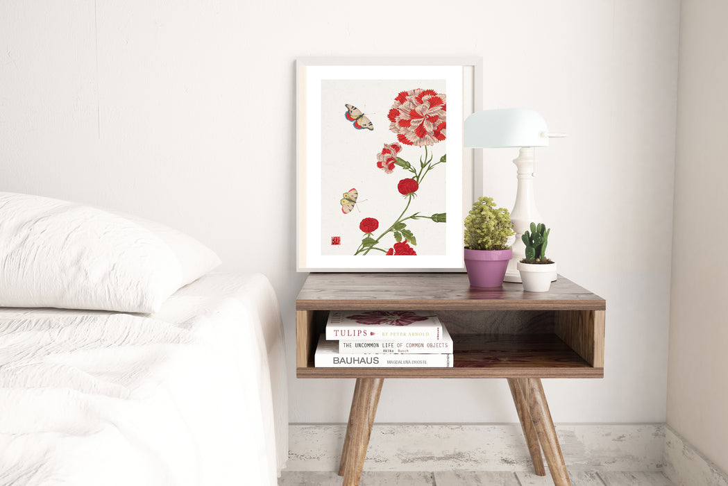 Gallery Wall Sets Japanese Botanical Red Floral Prints