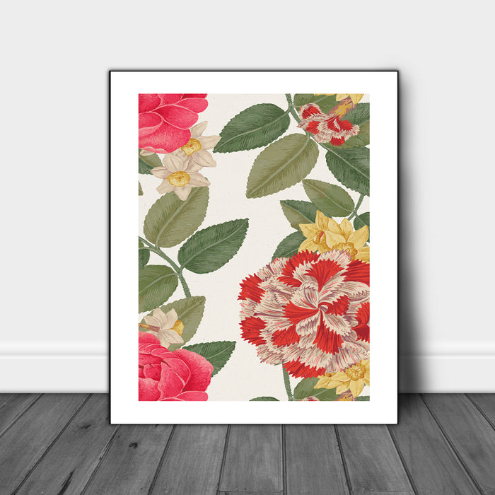 Gallery Wall Sets Japanese Botanical Red Floral Prints